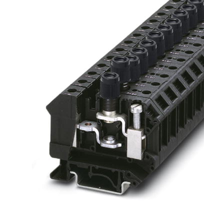 Phoenix Contact Fuse Terminal Block; UK 10-DREHSI/K (5X25); 20A; 300V; #24 - #6; Glass; G / 5 x 25; Screw Connection; Black